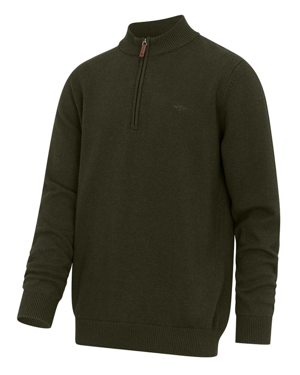 Hoggs of Fife Falkirk 1/4 Zip Pullover - Fern