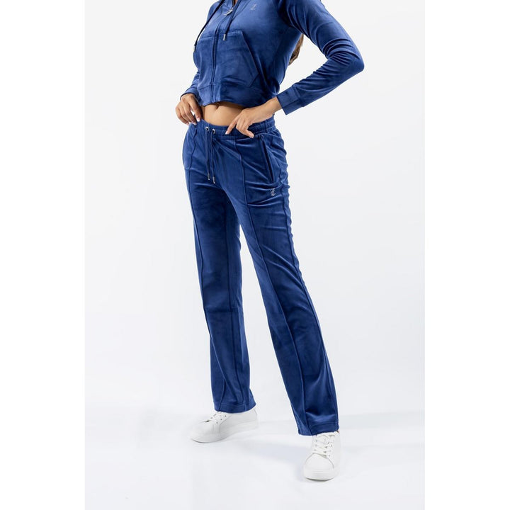 Juicy Couture Velour Track Pant Blue Depths