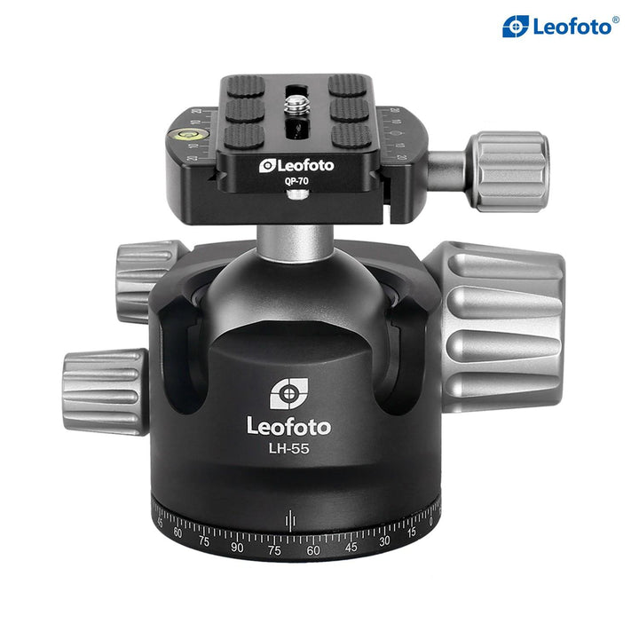 Leofoto LH-55 55mm Low Profile Ball Head with QP-70N Plate