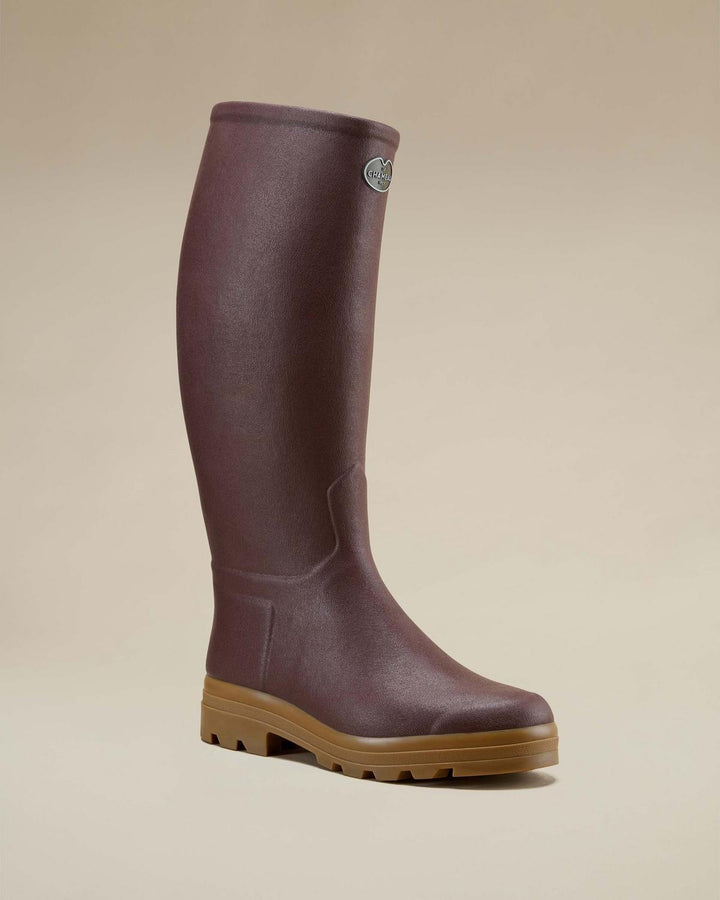 Le Chameau Men's Saint-Hubert Leather Lined Wellington Boot - Brown
