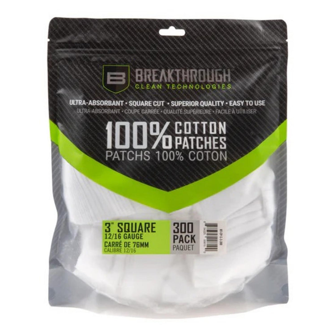 Breakthrough Clean Cotton Patches 3" 12-16 Gauge (300)