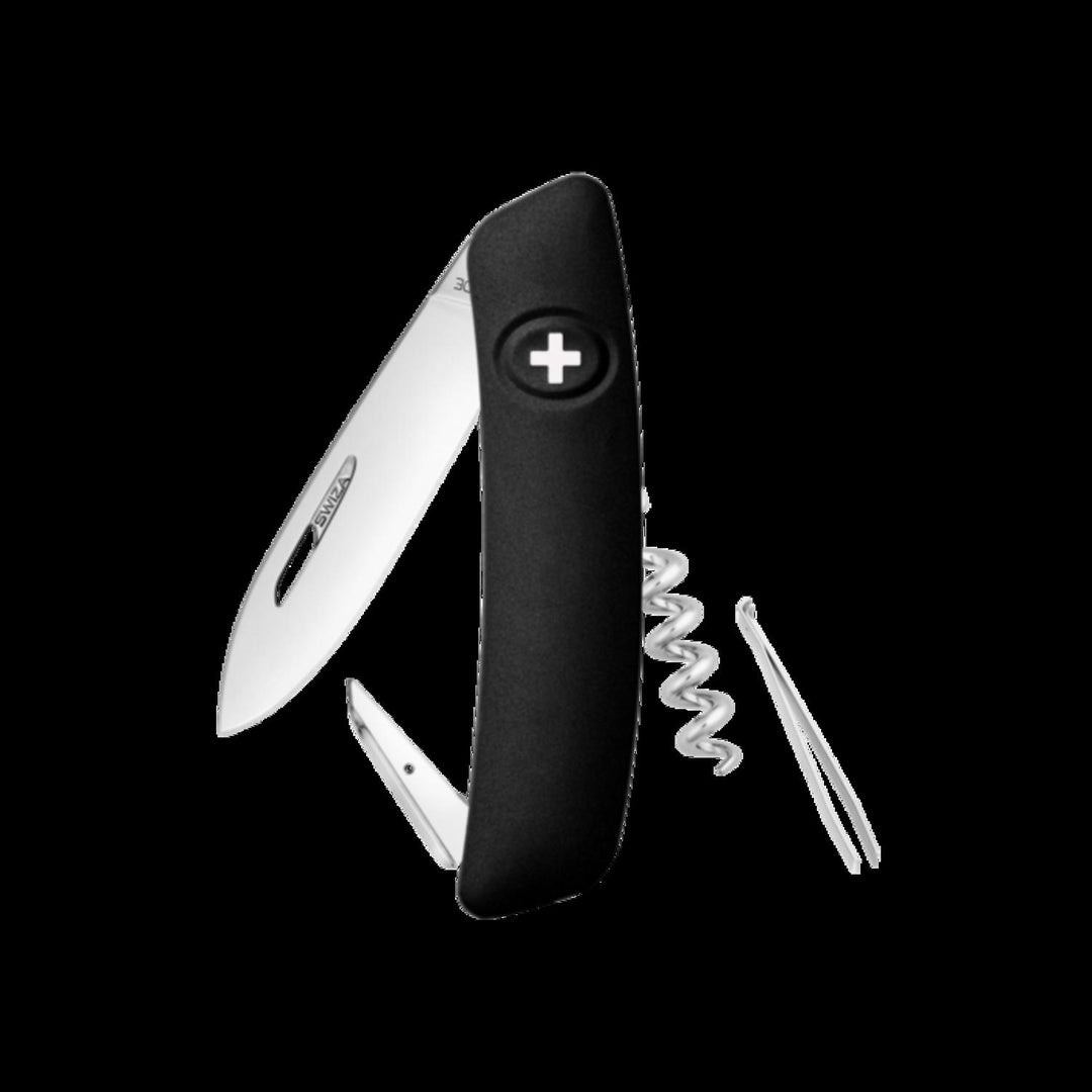 Swiza D01 Black Swiss Pocket Knife with Corkscrew