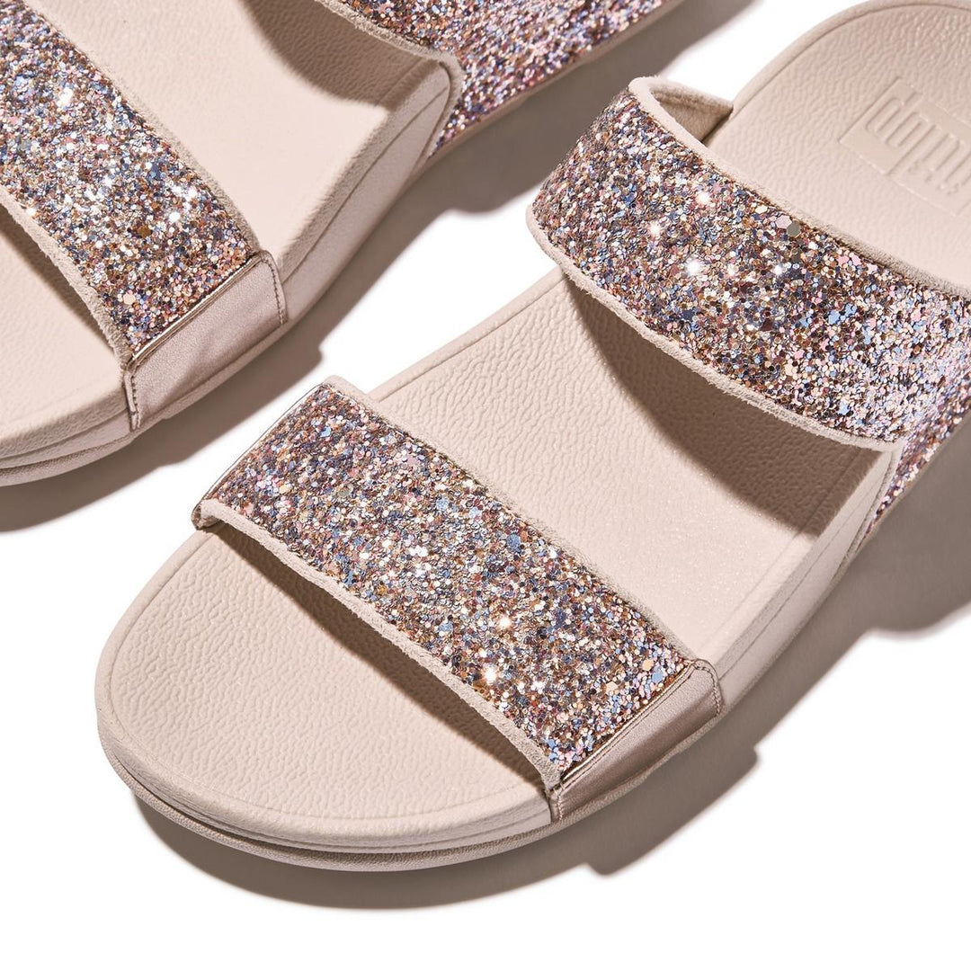 Fitflop Lulu 2 Bar Glitter Sandal Nude Rose Mix