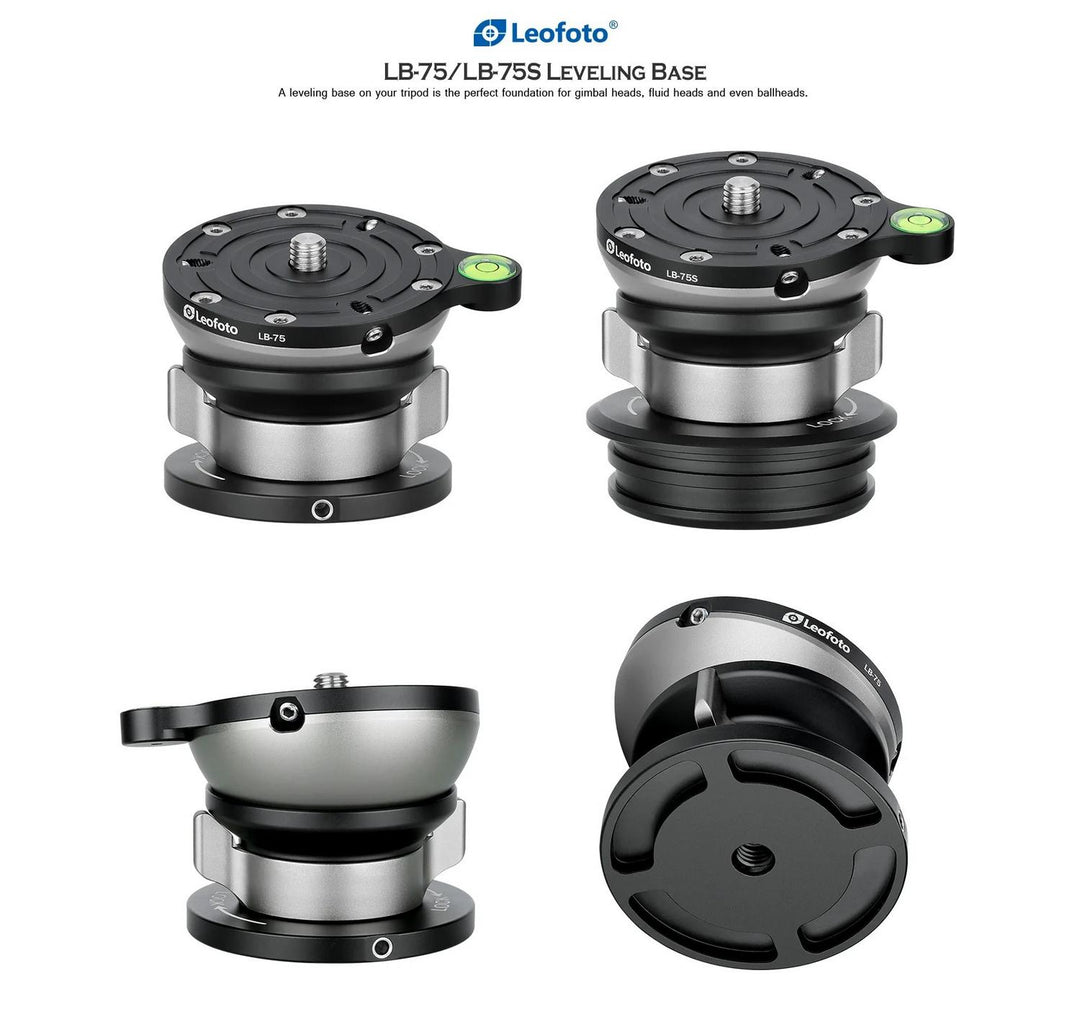 Leofoto LB-75 Half-Ball Levelling Base, 75mm, 3/8" Stud