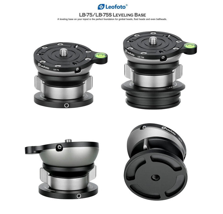 Leofoto LB-75 Half-Ball Levelling Base, 75mm, 3/8" Stud