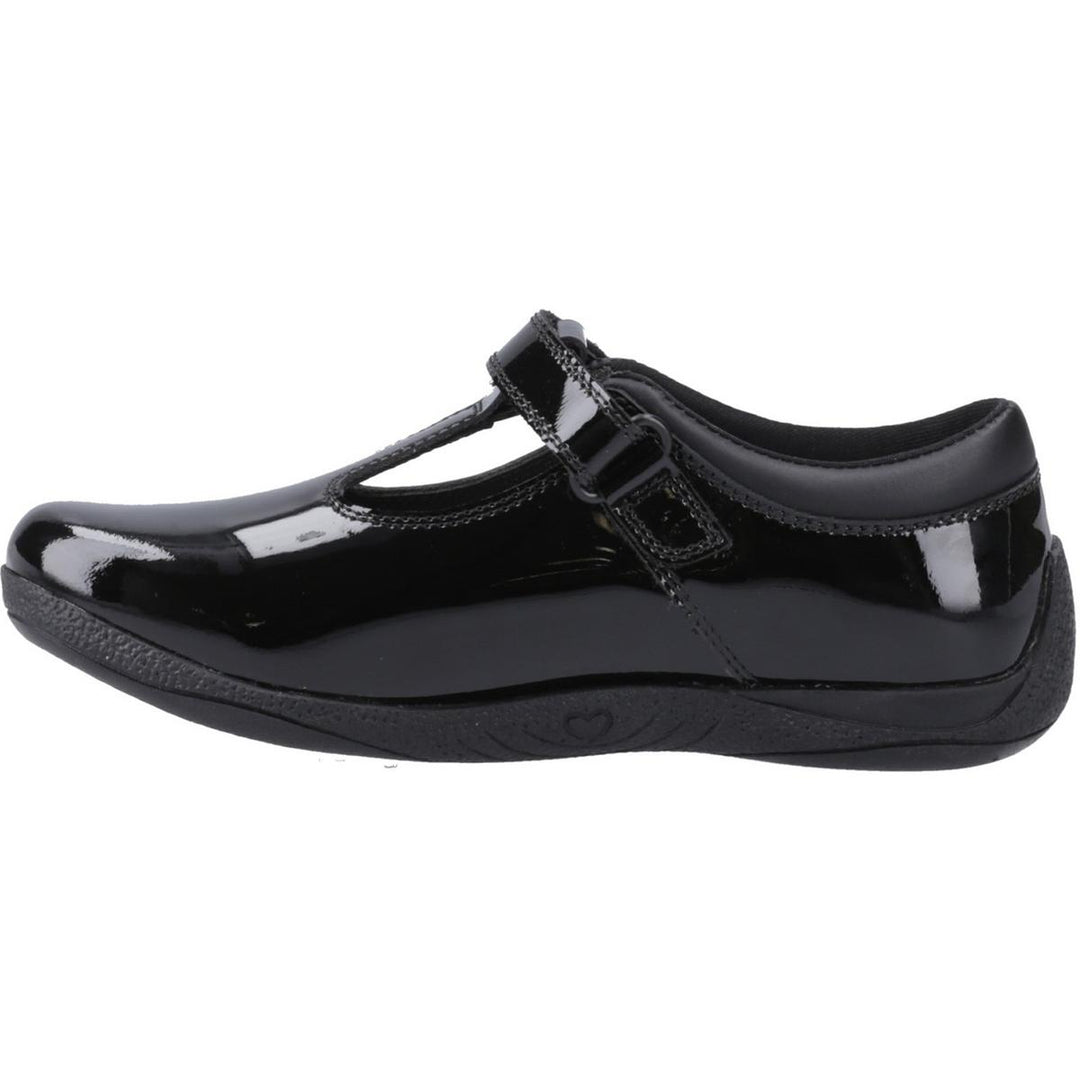 Hush Puppies Caitlin T-Bar Patent Jnr Black