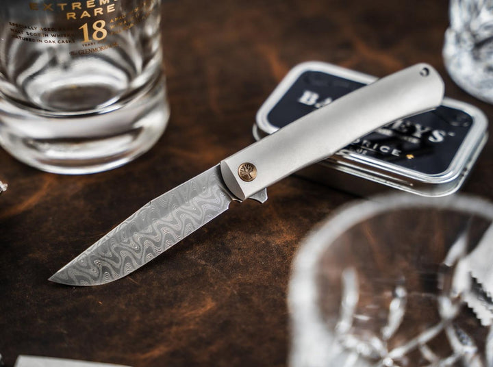 Böker Damast Annual Knife 2025 Titanium Folding Knife