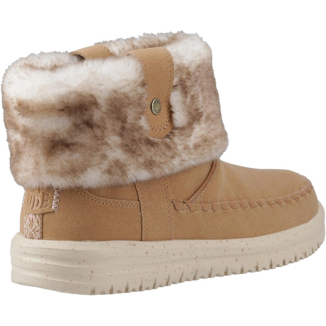 HEYDUDE Camden Cuff Classic Cozy Boot Cognac