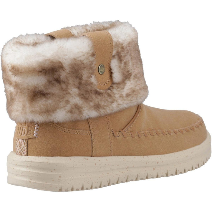 HEYDUDE Camden Cuff Classic Cozy Boot Cognac