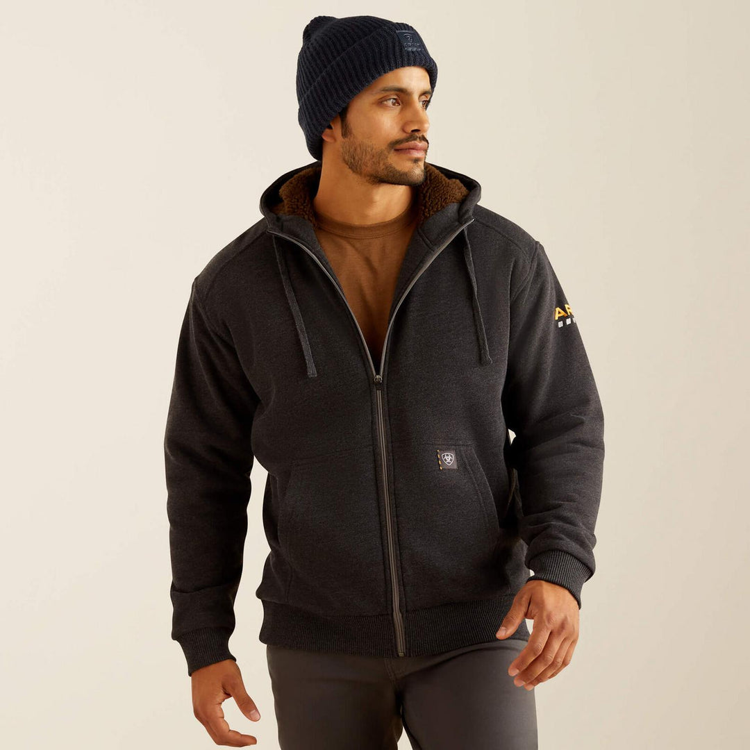 Ariat Mens Rebar All-Weather Sherpa-Lined Full Zip Hoodie