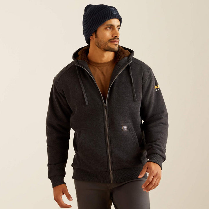 Ariat Mens Rebar All-Weather Sherpa-Lined Full Zip Hoodie
