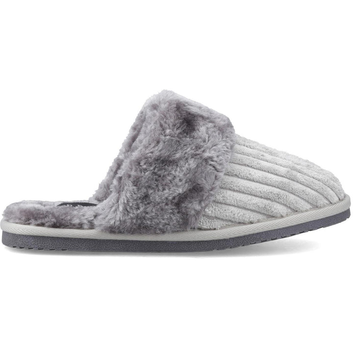 Arianna Cord Slipper Grey