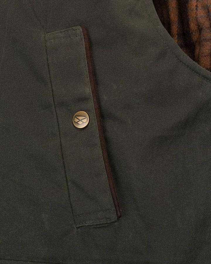 Hoggs of Fife Maxton Gents Padded Waxed Waistcoat