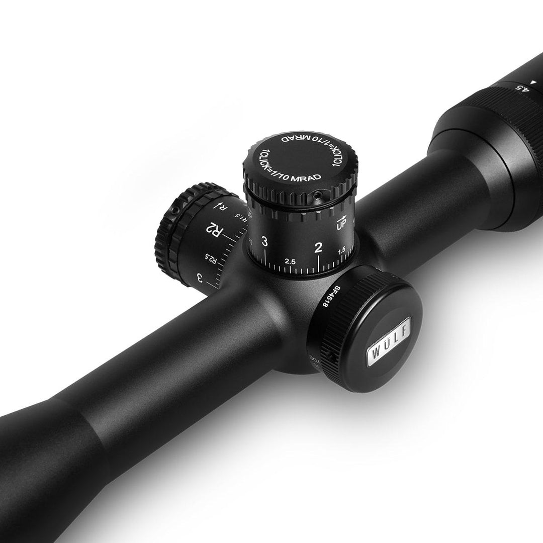 Wulf Wulf Lightning 4.5-18x44 SFP Half Mildot Side Focus (1 inch) Rifle Scope W/Rings