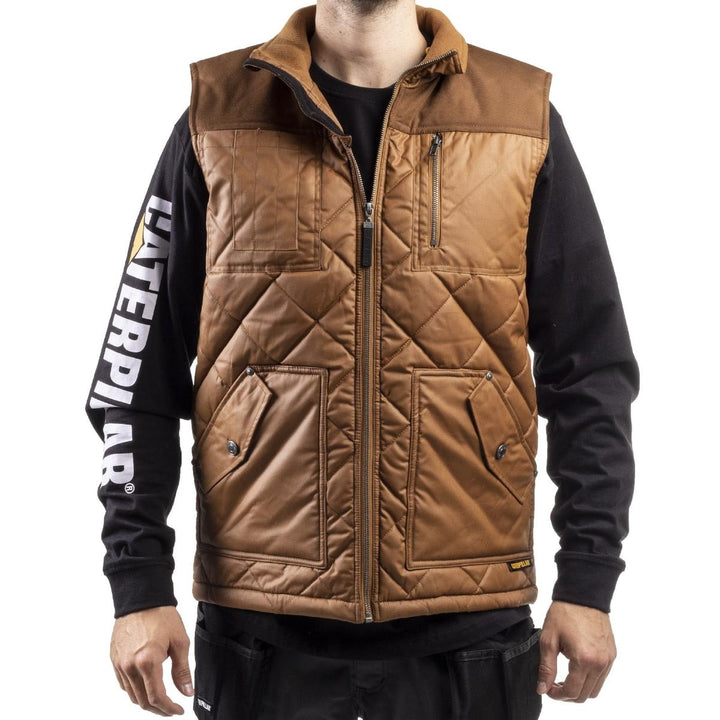 Caterpillar Waxed Cotton Vest Bronze