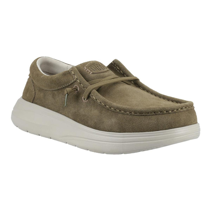 HEYDUDE Wally X Suede Shoes Dark Olive/Stone