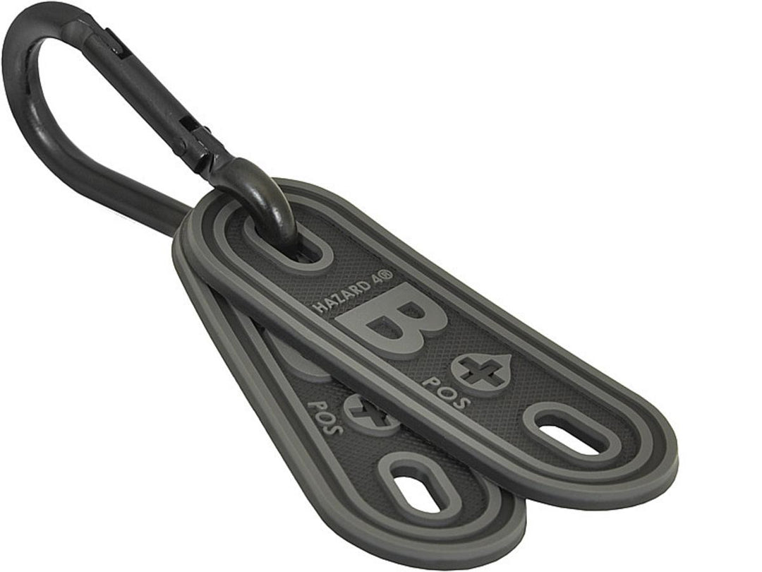 Hazard 4 BLOOD TYPE MARKER SET (2) - B POS - BLK/GREY