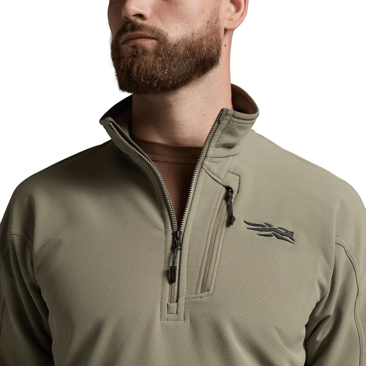 Sitka Alpha Fleece 1/4 Zip Pullover Dark Green Sage