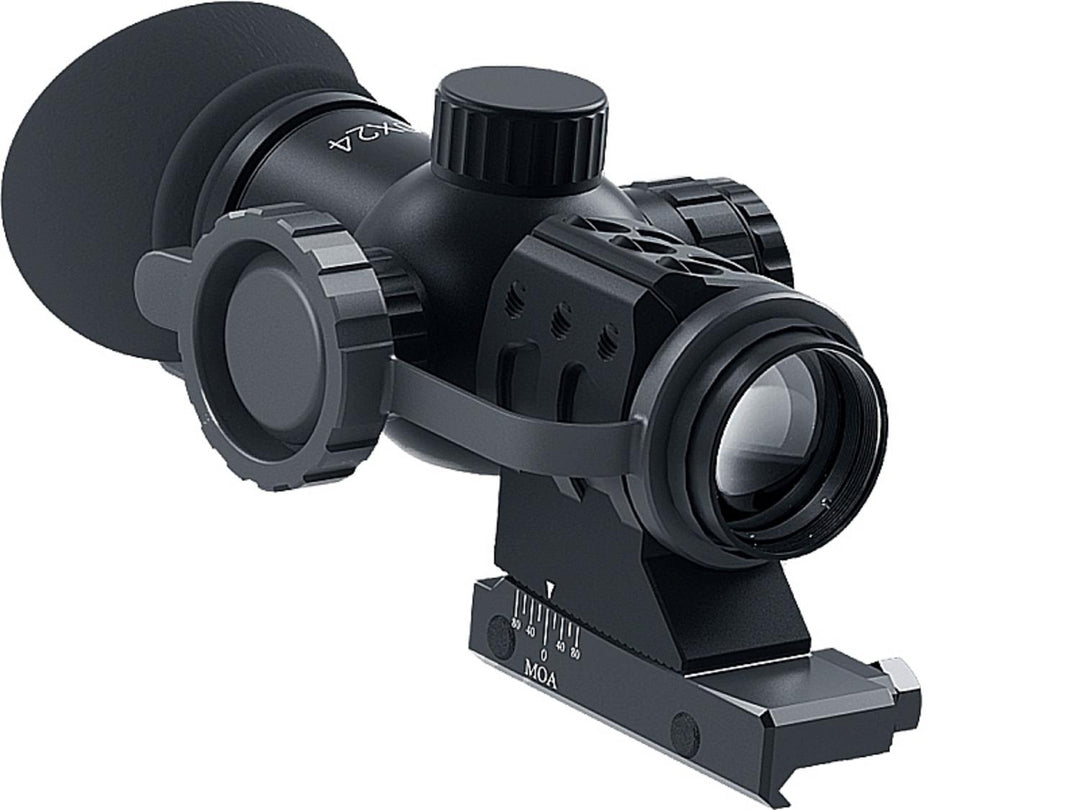Immersive Optics 10x24 Prismatic Scope - MilDot Extended w/MOA Adjustable Mounts design, Compact size – view 2