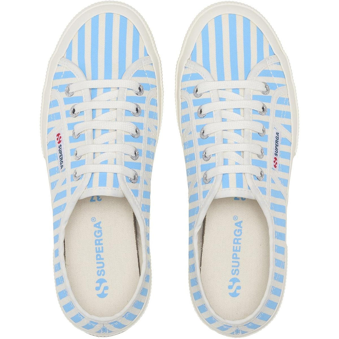 Superga 2750 Stripes Print Shoe Off White/Azure