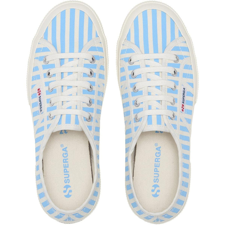 Superga 2750 Stripes Print Shoe Off White/Azure