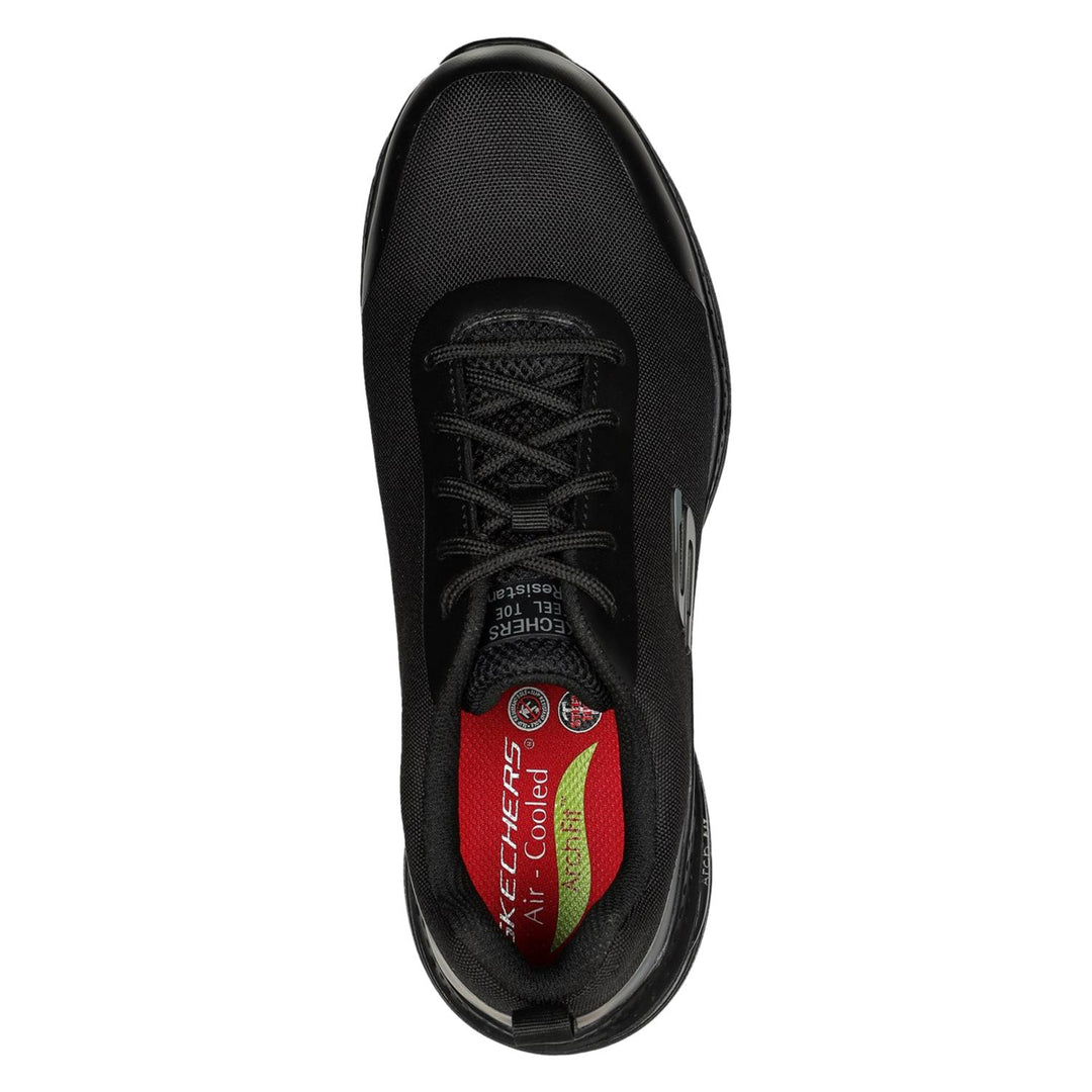 Skechers Workwear Arch Fit Sr Ringstap Safety Trainer Black - Podiatrist-designed shape developed with 20 years of data and 120,000 unweighted foot scans, Removable insole helps mould to your reduce shock increase weight dispersion