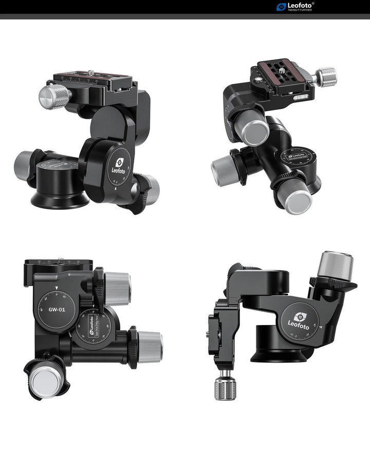 Leofoto GW-01 Three-Way Geared Head with Arca Quick Release Plate