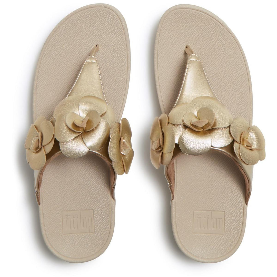 Fitflop Lulu Flower Toe-Post Sandals Platino – view 6