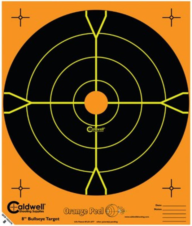 Caldwell Orange Peel 8" Bullseye, 25 Sheets