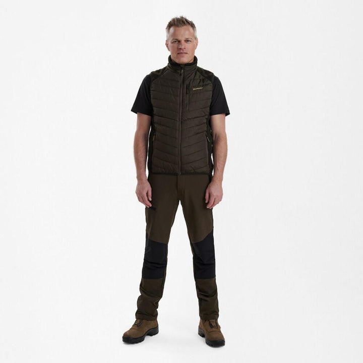 Deerhunter Moor Padded Waistcoat w. Knit Brown leaf