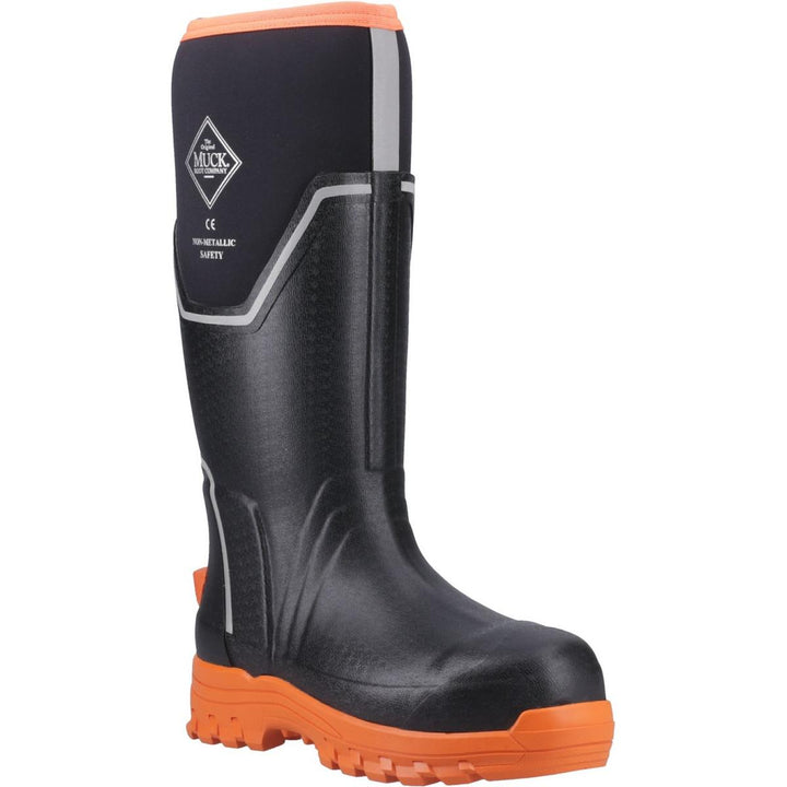 Muck Boots Grit S5 Safety Wellington Black/Orange