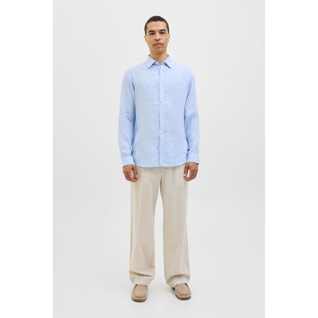 Jack & Jones Jack & Jones linen shirt in Light Blue Brunnera Blue