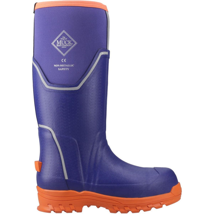 Muck Boots Grit S5 Safety Wellington Blue/Orange
