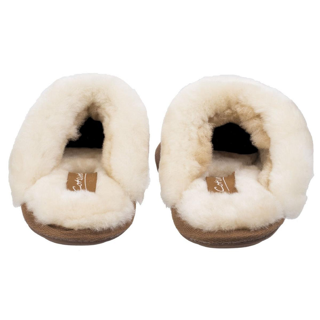 Cotswold Lechlade Sheepskin Mule Slipper Chestnut