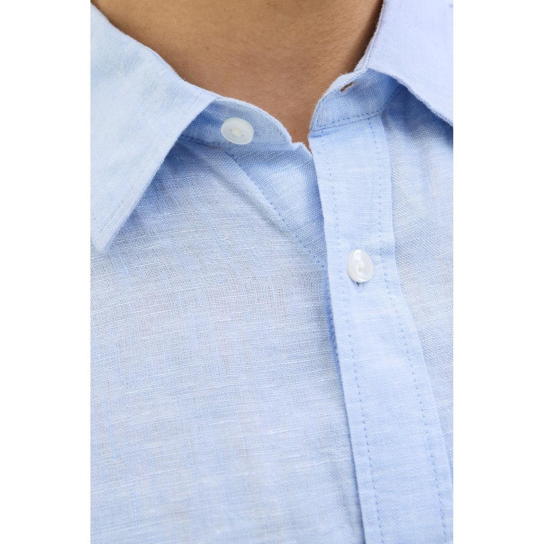 Jack & Jones Jack & Jones linen shirt in Light Blue Brunnera Blue