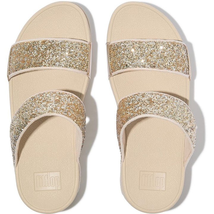 Fitflop Lulu 2 Bar Glitter Sandal Platino/Silver – view 3