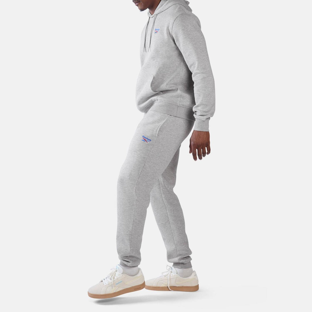 ID 2-COLOUR LOGO FLEECE CUFFED JOG PANT LIGHT GREY MARL