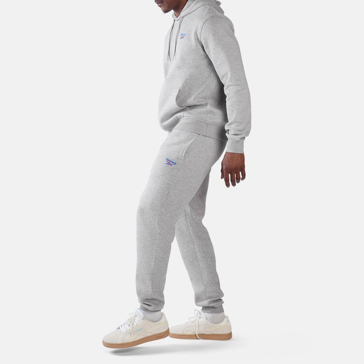 ID 2-COLOUR LOGO FLEECE CUFFED JOG PANT LIGHT GREY MARL