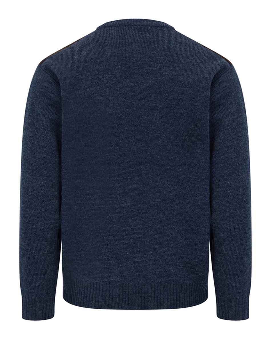 Hoggs of Fife Melrose II Crew Pullover - Storm Blue Marl