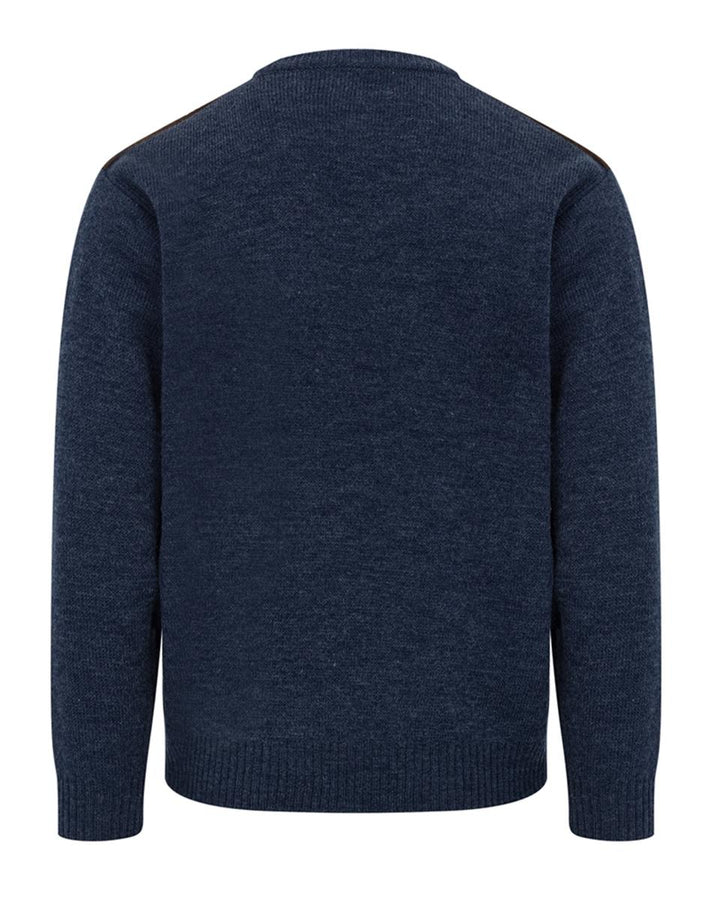 Hoggs of Fife Melrose II Crew Pullover - Storm Blue Marl