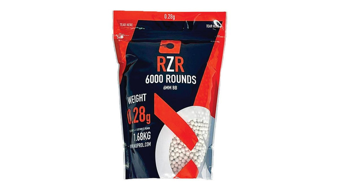 Nuprol RZR Airsoft BBs (6000R Bottle) (0.28g) (White) By Nuprol