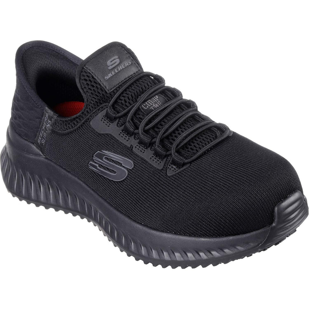 Skechers Workwear Tilido Ombray Safety Trainers Black - Exclusive Heel Pillow holds your foot securely in place, Air-Cooled Memory Foam cushioned comfort insole