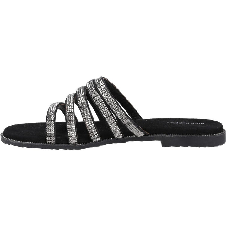 Hush Puppies Paris Slide Sandal Black/Silver – view 4