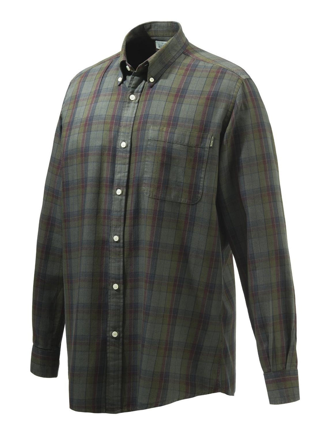 Beretta WOOD BUTTON DOWN SHIRT Green & Red Overd. Moss – view 3