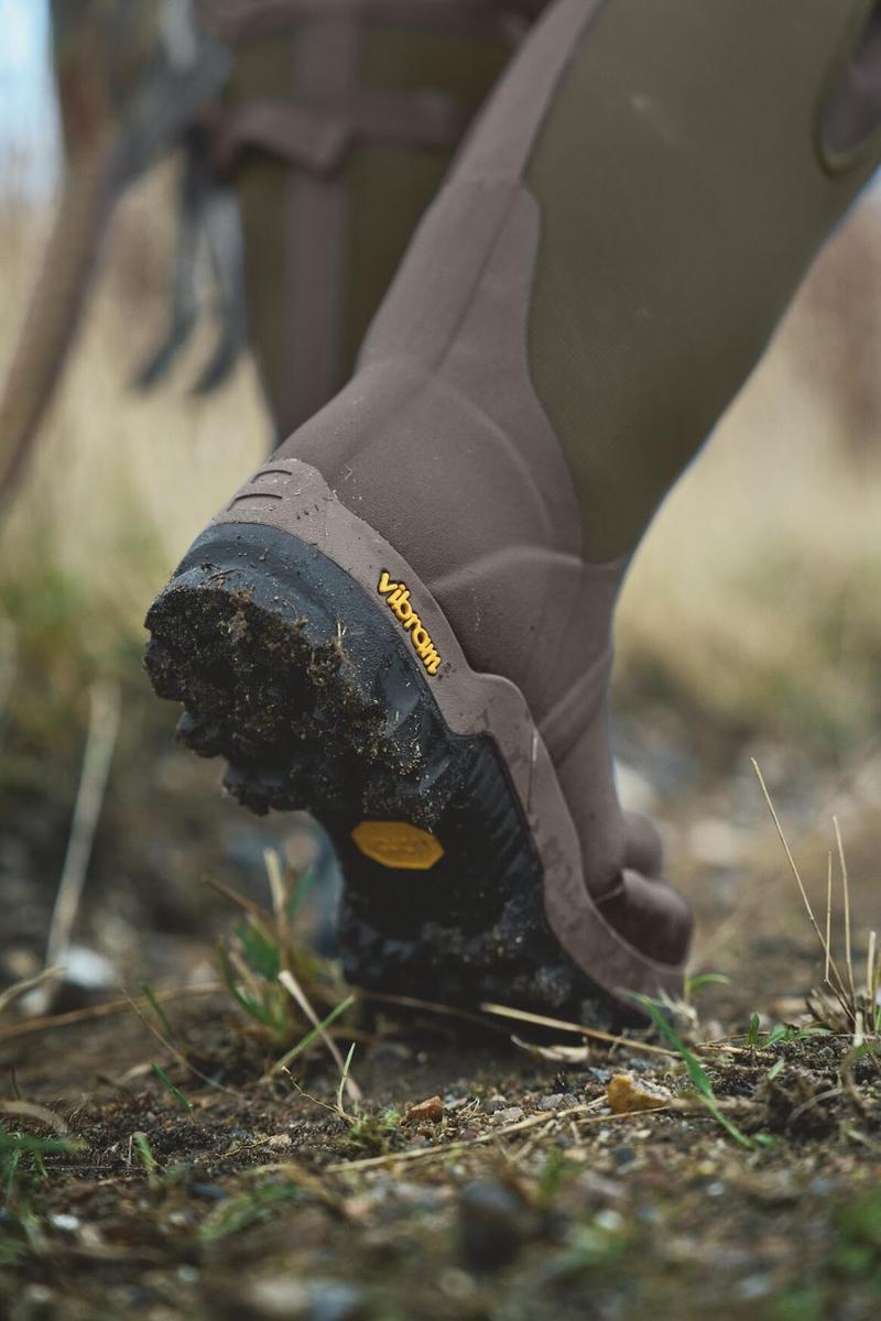Harkila Forester Textile Rubber Boot in Willow Green/Deep Brown - Rubber Boots
