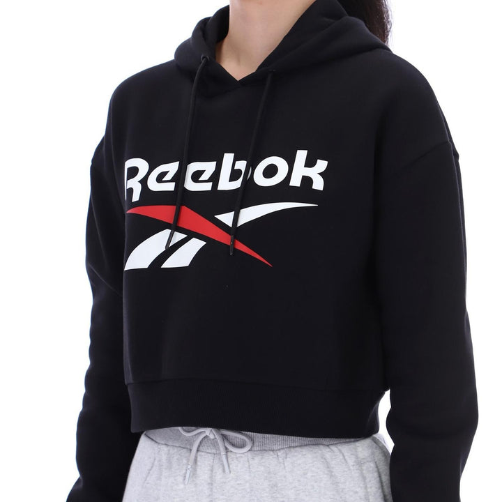 AVERY 2 COL OVERSIZED CROPPED HOODY BLACK