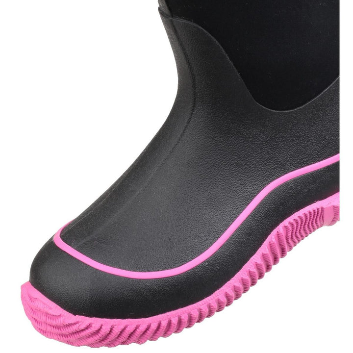 Muck Boots Hale Pull On Wellington Boot Black/Pink