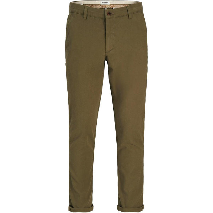 Jack & Jones slim fit chinos in Olive Olive Night – view 3