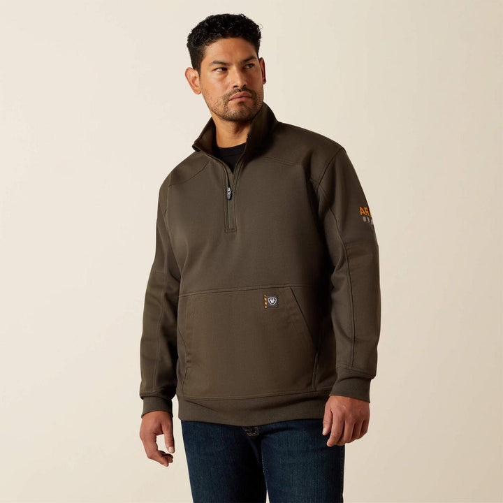 Ariat Mens Rebar Workman Duracanvas 1/4 Zip Sweatshirt