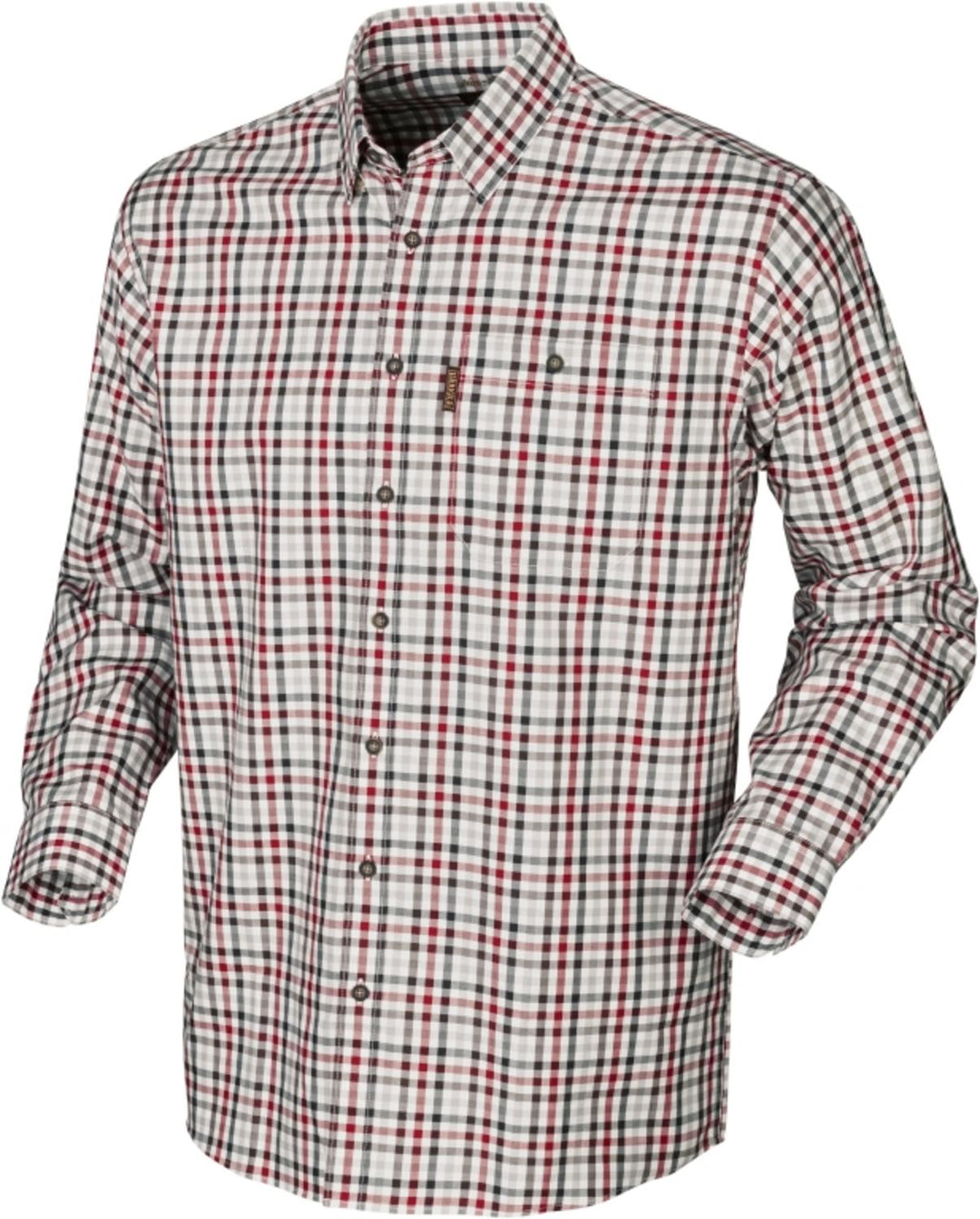 Harkila Milford shirt Jester red check - Chest pocket with button, Button under